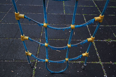Climbing net for children at the playground.