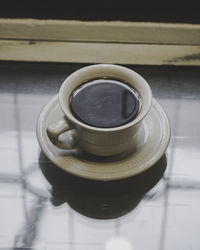 Close-up of coffee on table