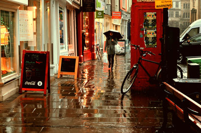 Woman walking in city