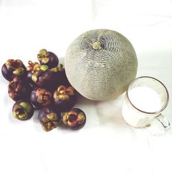 Close-up of food over white background