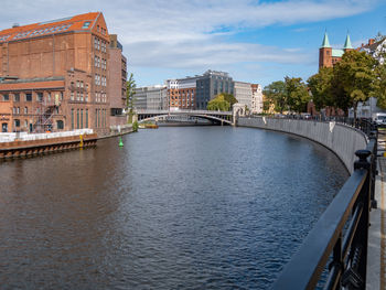 Bridge over river in city