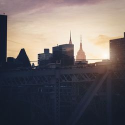 View of buildings at sunset