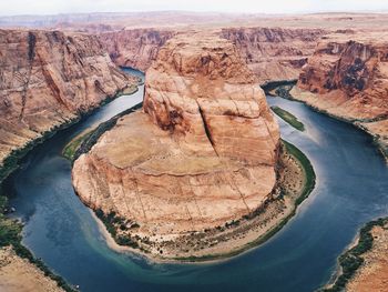 High angle view of rock formation