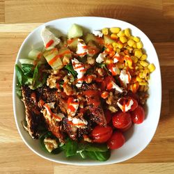 Directly above shot of vegetables in plate