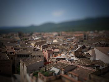 High angle view of townscape against sky