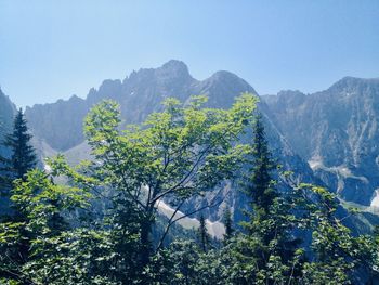 Scenic view of mountains against clear sky