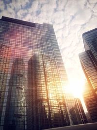 Low angle view of modern building against sky