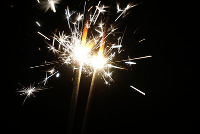 Close-up of firework display at night