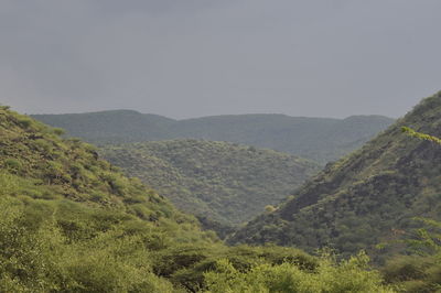 Scenic view of mountains against clear sky