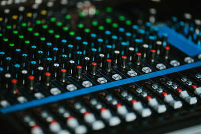 Full frame shot of audio mixer