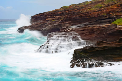 Scenic view of waterfall