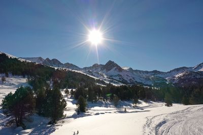 Snowy ski resort in the pyrenees of andorra