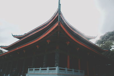 Low angle view of temple building against sky