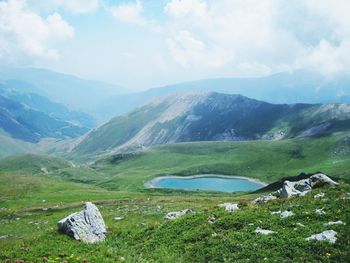 Scenic view of mountains against sky