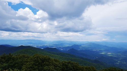 Scenic view of mountains against sky