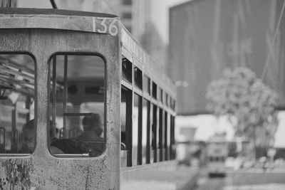 Close-up of train