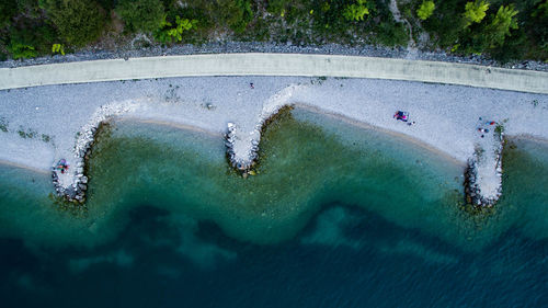 High angle view of sea