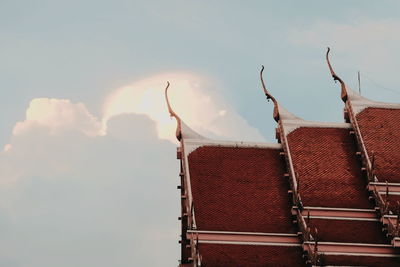 Low angle view of building against sky during sunset