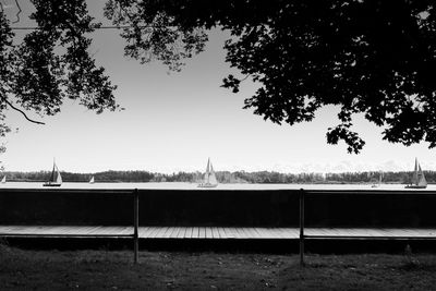 View of empty park against clear sky