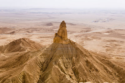 The faisal's finger rock near riyadh, saudi arabia, a view from jabal tuwaiq escarpment