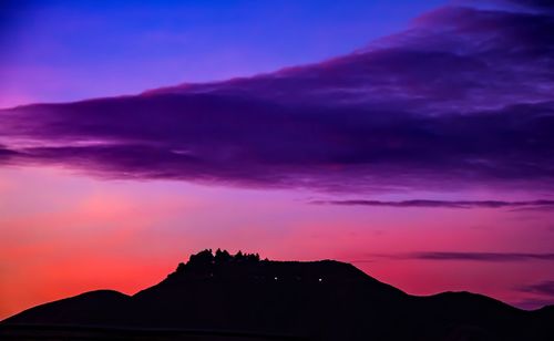 Silhouette of mountains at sunset