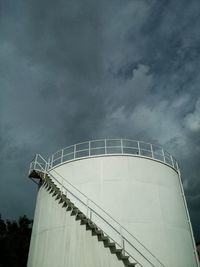 Low angle view of water tower against sky