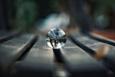 Close-up of crystal ball