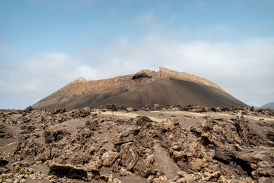 View of volcanic mountain