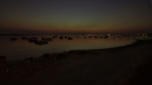 Scenic view of sea against sky at sunset