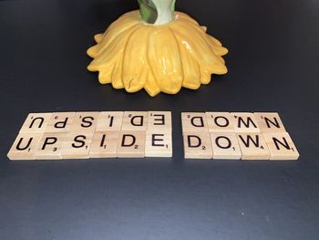 Close-up of text on white background