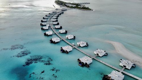 High angle view of beach