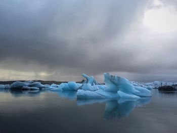 Reflection of clouds in sea