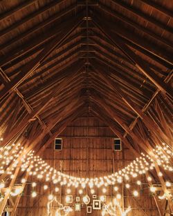 Low angle view of illuminated built structure