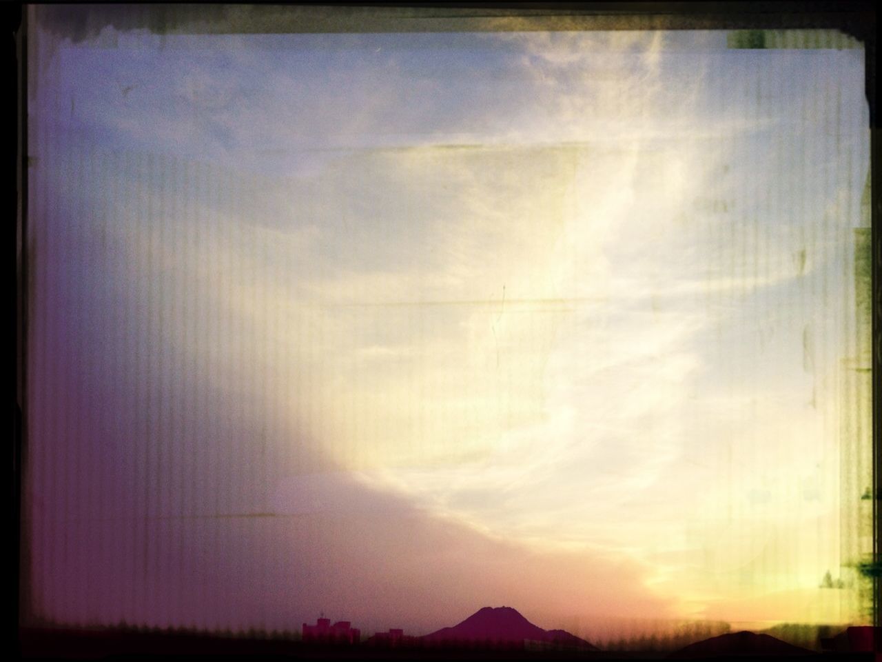 sky, sunset, scenics, silhouette, beauty in nature, tranquil scene, tranquility, cloud - sky, transfer print, nature, landscape, auto post production filter, cloud, low angle view, cloudy, weather, power line, idyllic, electricity pylon, dusk