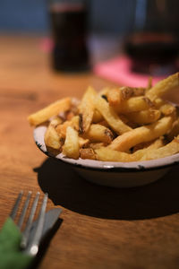 Close-up of food on table