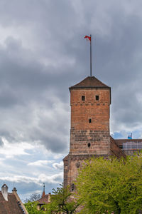 Heidenturm  or heathen tower and wall in nuremberg castle, germany