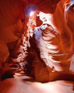 Low angle view of antelope canyon