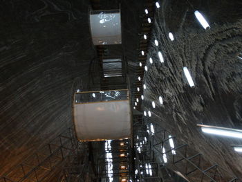 Interior of illuminated alley