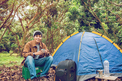 Tent in forest