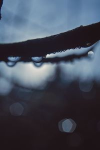 Close-up of snow against sky