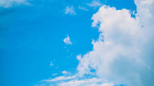 Low angle view of clouds in blue sky