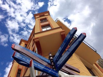 Low angle view of traditional building against sky