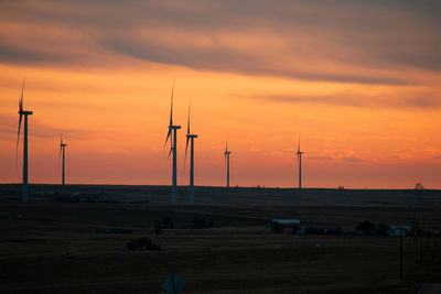 Scenic view of field against sky during sunset