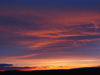 Low angle view of dramatic sky during sunset