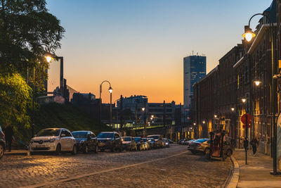 Cars on city street