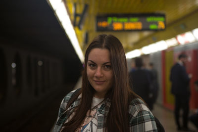 Portrait of young woman smiling