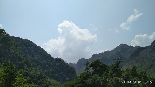 Panoramic view of mountains against sky
