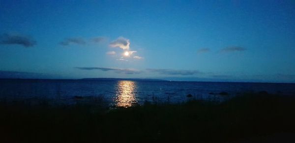 Scenic view of sea against sky at sunset