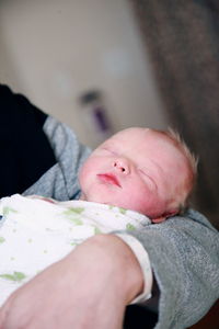 Close-up of baby sleeping