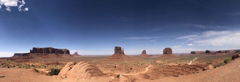 Rock formations on landscape against sky